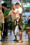 Members of the UK soccer team out shopping in Rio after recent loss