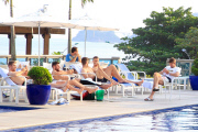 *EXCLUISVE* Steven Gerrard and his team mates soak up the Brazilian Sun!