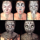 Make up artist transforms herself into famous faces, London Britain, June 2014
