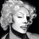 Make up artist transforms herself into famous faces, London Britain, June 2014
