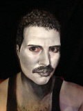 Make up artist transforms herself into famous faces, London Britain, June 2014