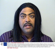 Antonio Demond Younger arrested wearing wig and pencilled-in eyebrows and moustache, Oklahoma, America - 05 Jun 2013