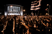 : Greeks celebrate after the qualification of the Greek team to the next phase of World Cup 2014