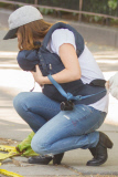 Olivia Wilde Walks her Dog with Son Otis