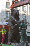 Grizzy Statue arrives in Oxford Street, London