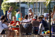 Netherland's Soccer Team enjoy a day off by the pool