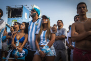 Argentinian soccer fans in Copacabana