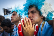Argentinian soccer fans in Copacabana