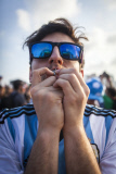 Argentinian soccer fans in Copacabana
