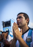 Argentinian soccer fans in Copacabana