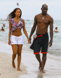 Semi-Exclusive... Mario Balotelli & Fanny Neguesha Out For A Stroll On The Beach 