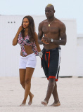 Semi-Exclusive... Mario Balotelli & Fanny Neguesha Out For A Stroll On The Beach 