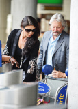 EXC - MICHAEL DOUGLAS AND CATHERINE ZETA JONES AT JFK AIRPORT IN NYC