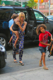 Heidi Klum and kids return to their hotel after a visit to Central Park Zoo