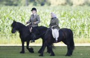 Queen Elizabeth II horse riding alongside the River Thames at Windsor, Berkshire, Britain - 14 Jul 2014
