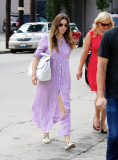 Jessica Biel Wears A Frumpy Purple Nightgown--Again