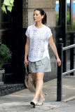Lucy Liu out on the streets of New York filming Elementary