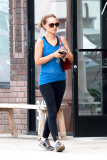 *EXCLUSIVE* Slender Natalie Portman runs errands after a workout