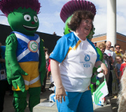 Susan Boyle running with the Queen's Commonwealth Baton, Glasgow, Scotland, Britain - 21 Jul 2014