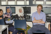 Prince Harry visits Bethnal Green Academy to meet with students who will be receiving training to become digital media champions for the Invictus Games