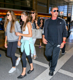 Sylvester Stallone and his girls at LAX