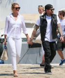 Cameron Diaz & Benji Madden Stepping Off Their Yacht In France 