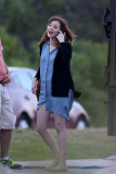 *EXCLUSIVE* Emma Stone leaves set after a serious discussion with crew