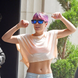*EXCLUSIVE* Lily Allen shows off her toned tummy out in New York