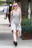 Elle Fanning steps out for a solo lunch