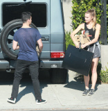 Exclusive... Joe Jonas & Blanda Eggenschwiler Returning Home With Art Supplies 