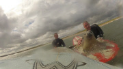 Seal surfs on surfer's surfboard, Northumberland - 03 Aug 2014