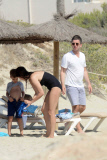 EXC - NOEL GALLAGHER AND WIFE SARA MACDONALD AT THE BEACH IN SPAIN