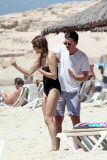 EXC - NOEL GALLAGHER AND WIFE SARA MACDONALD AT THE BEACH IN SPAIN