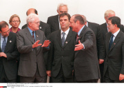 BIARRITZ:European summit of the 15 european presidents. Kostunica, Chirac, Jospin,