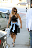 Vanessa Hudgens makes a stylish stop for a bite at Fresh Corn Grill