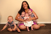 Mother gives birth to four babies within space of nine months, London, Britain - 22 Jul 2014