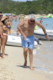 Flavio Briatore joue ¿ la plage avec Elisabetta Gregoraci et leurs fils Falco Nathan. Lafata. 