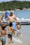 Flavio Briatore joue ¿ la plage avec Elisabetta Gregoraci et leurs fils Falco Nathan. Lafata. 