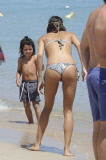 Flavio Briatore joue ¿ la plage avec Elisabetta Gregoraci et leurs fils Falco Nathan. Lafata. 