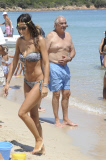 Flavio Briatore joue ¿ la plage avec Elisabetta Gregoraci et leurs fils Falco Nathan. Lafata. 