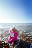 Girl in a bottle washes up on Brighton beach, Britain - 21 Aug 2014