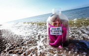 Girl in a bottle washes up on Brighton beach, Britain - 21 Aug 2014