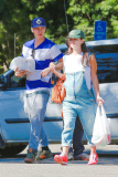 Rachel Bilson and Hayden Christensen arrive for some family R & R