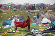 Leeds Festival ... Die Zeltstadt nach Ende des Musikfestivals