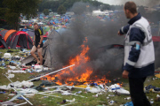 Leeds Festival ... Die Zeltstadt nach Ende des Musikfestivals