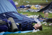 Leeds Festival ... Die Zeltstadt nach Ende des Musikfestivals