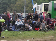 Leeds Festival ... Die Zeltstadt nach Ende des Musikfestivals