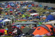 Leeds Festival . . . Die Zeltstadt nach Ende des Musikfestivals