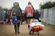 Leeds Festival . . . Die Zeltstadt nach Ende des Musikfestivals