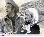 Sean Connery And Brigitte Bardot Pictured On The Set Of Shalako On-location In Southern Spain In 1968.